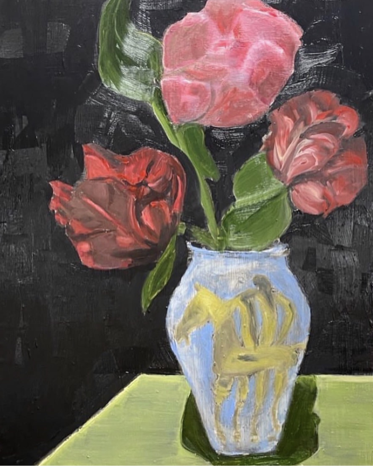 Florals in MCM Vase, Oil by Annie Decamp