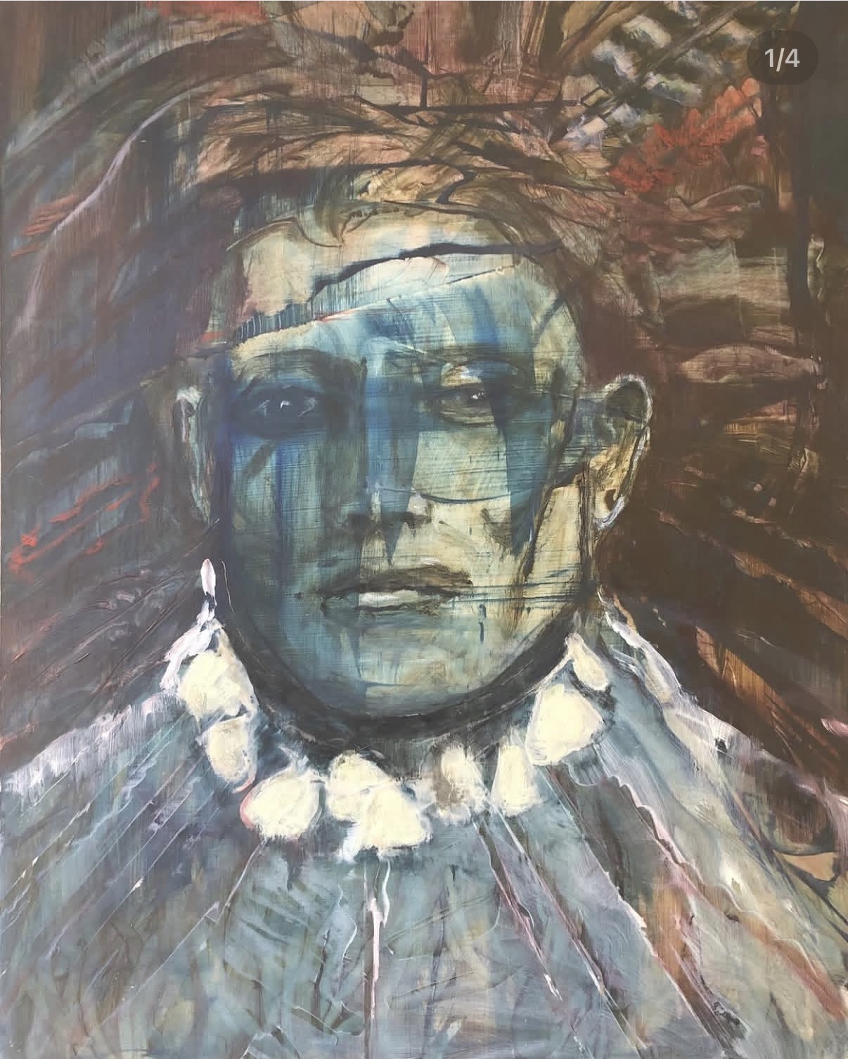Ute Man, Oil by Annie Decamp