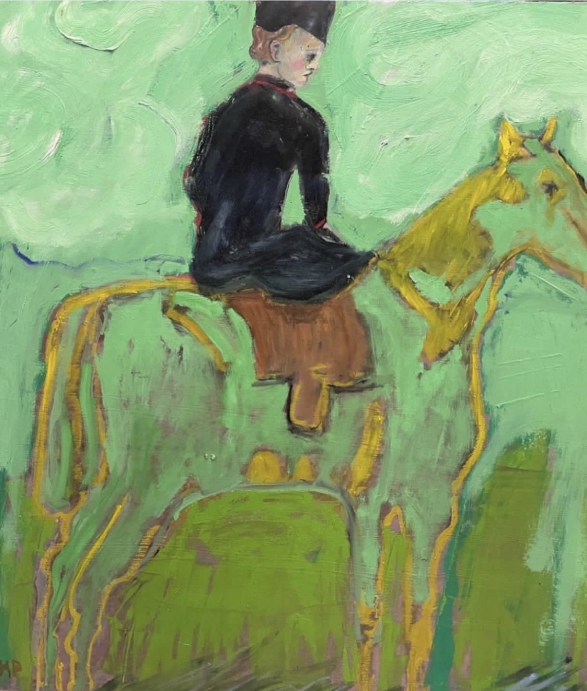 In the Grass, Digital and oil by Annie Decamp