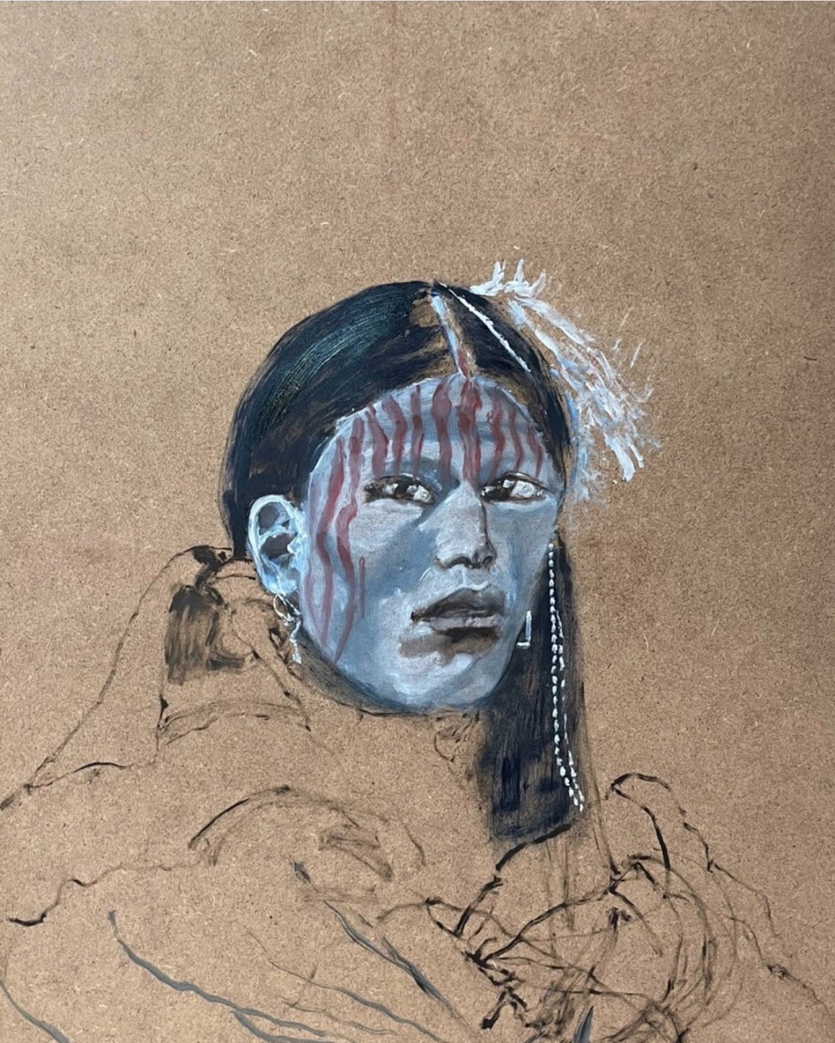 Warrior, Oil by Annie Decamp