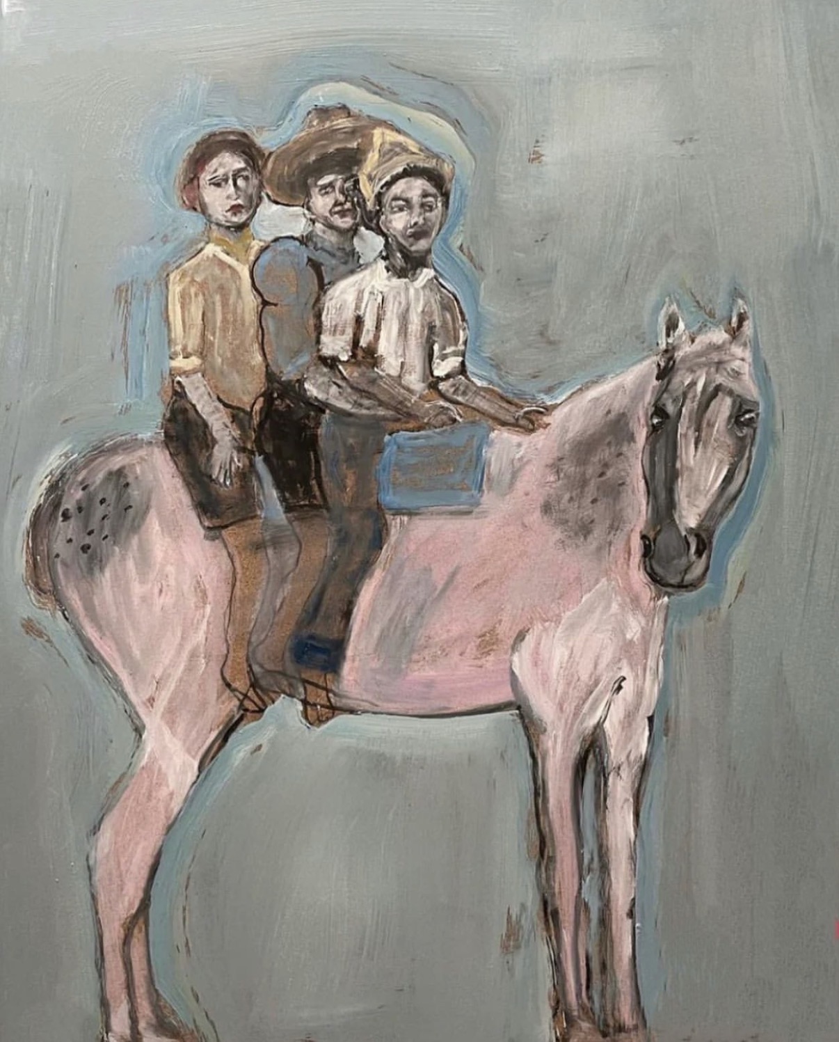 Trio Plus One, Oil by Annie Decamp
