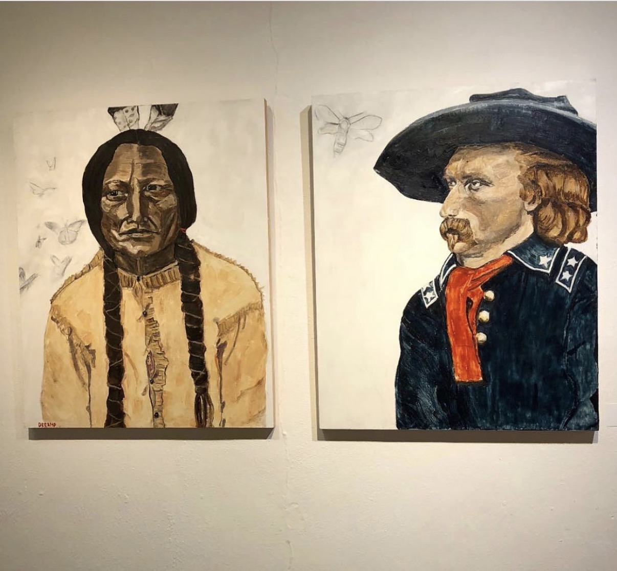 Lost Stars, diptych, Encaustic by Annie Decamp