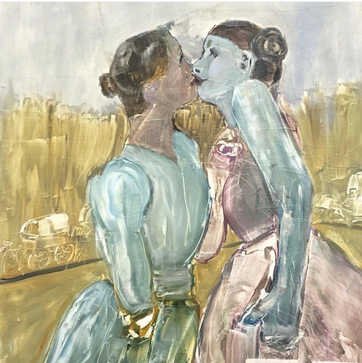 Blanche and Mae, Oil by Annie Decamp