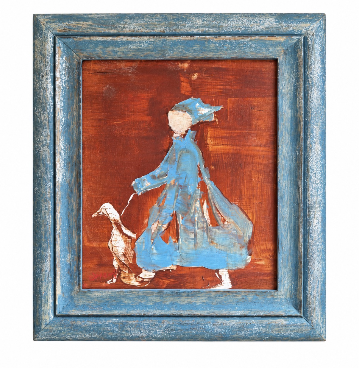 Walking Ophelia, framed, Oil by Annie Decamp
