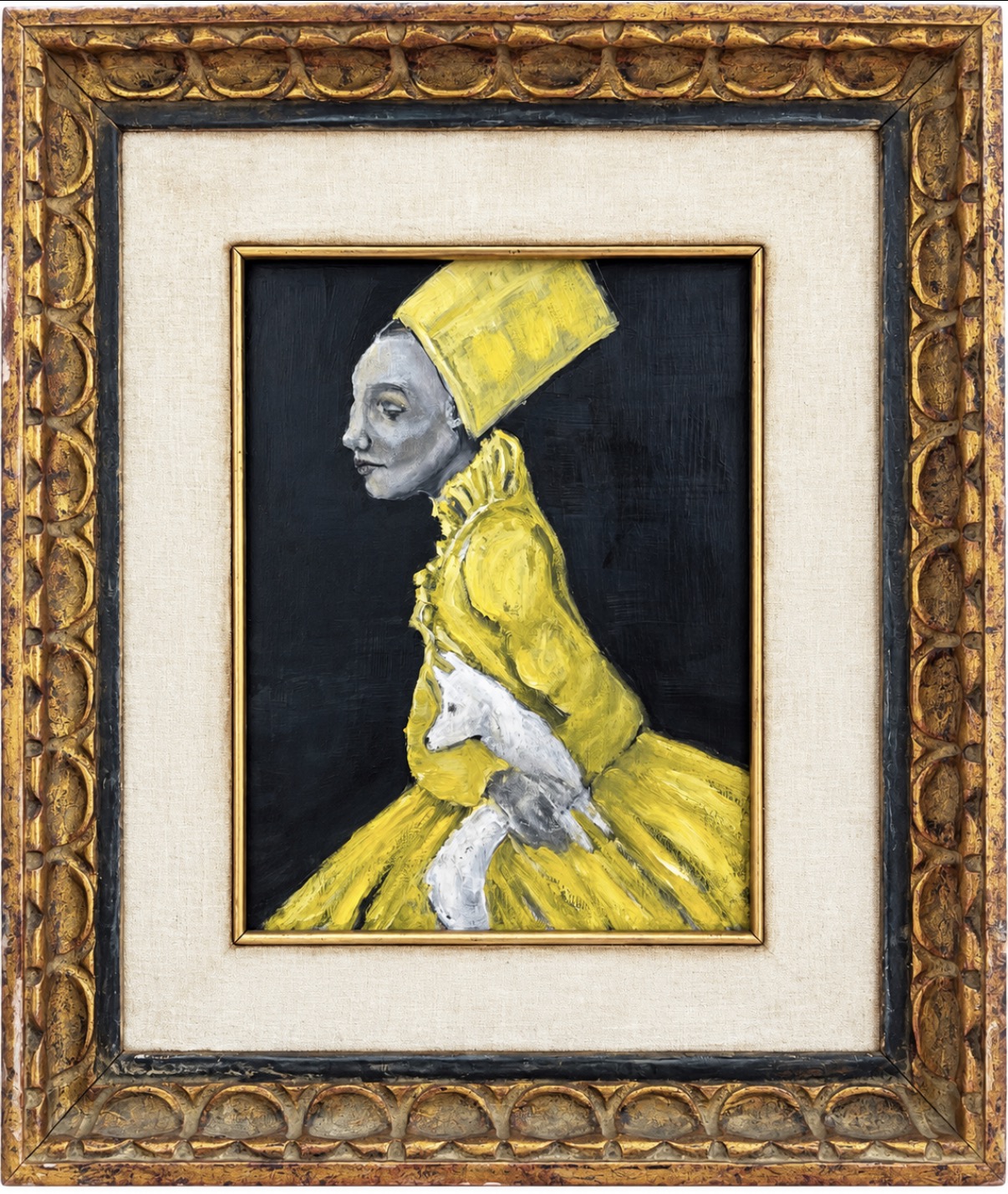 Holding Guthrie, Oil on panel by Annie Decamp