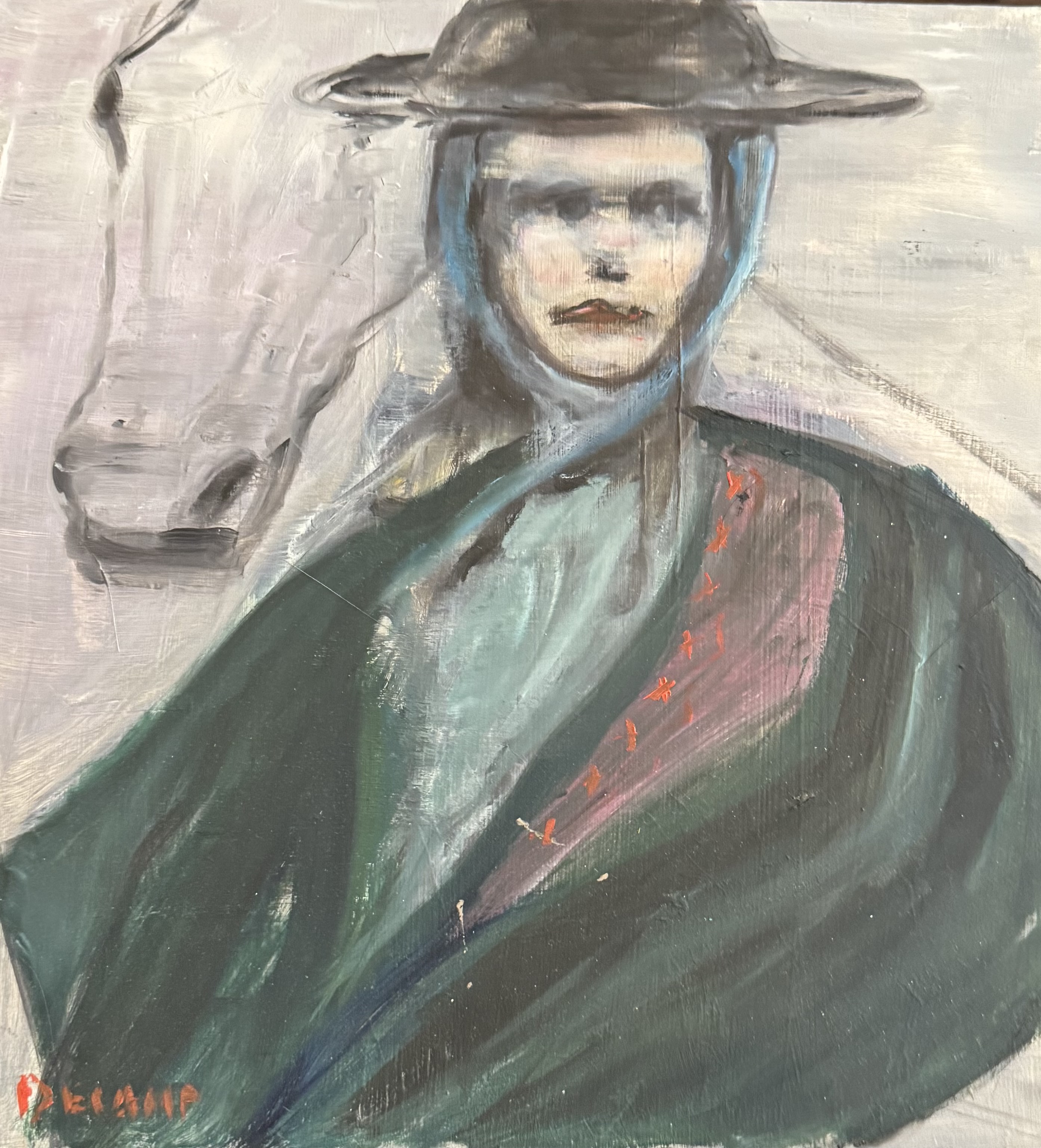 The Long Day, Oil on Wood panel by Annie Decamp