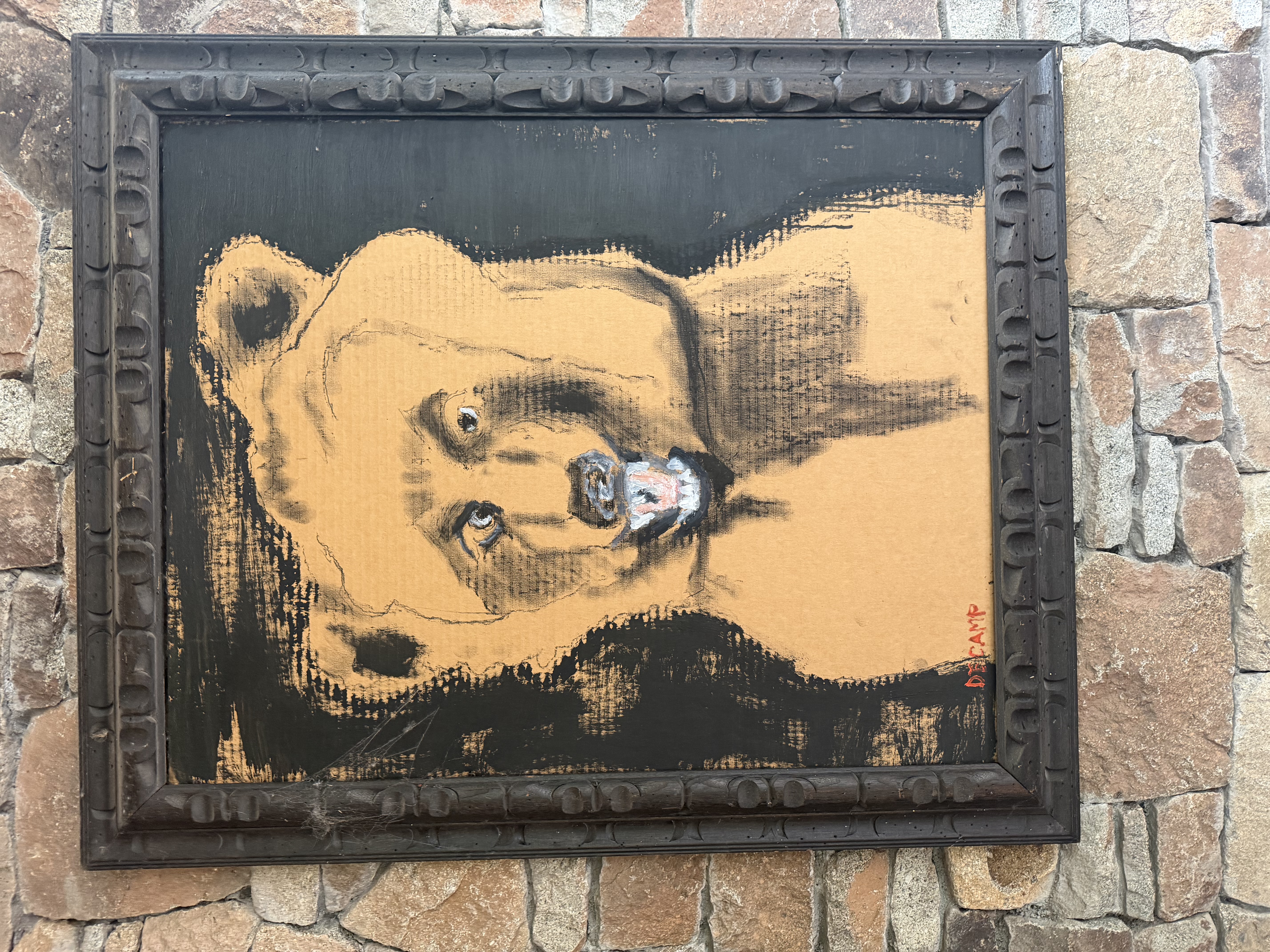 Lazy Bear, mixed media by Annie Decamp