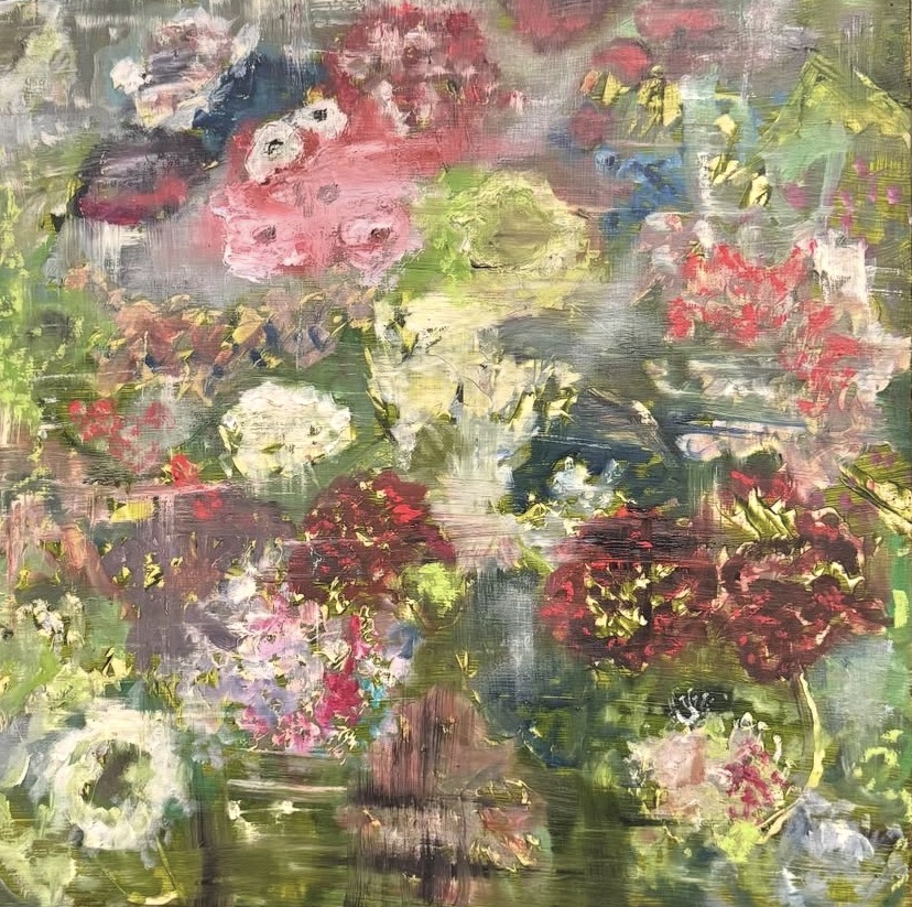 Flower Abstraction, Oil by Annie Decamp