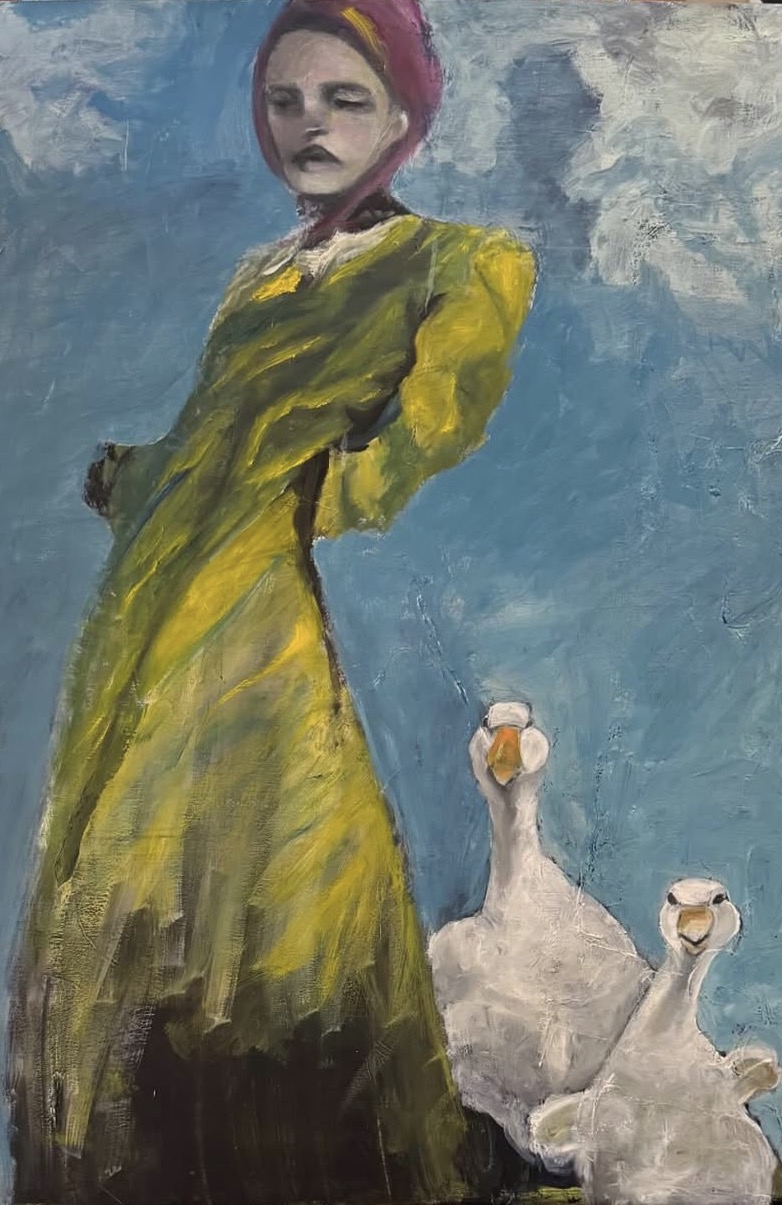 In the Fields, Oil on panel by Annie Decamp