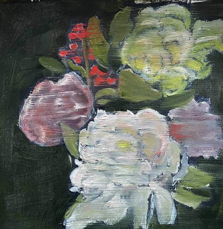 Blurred Flowers, Oil by Annie Decamp