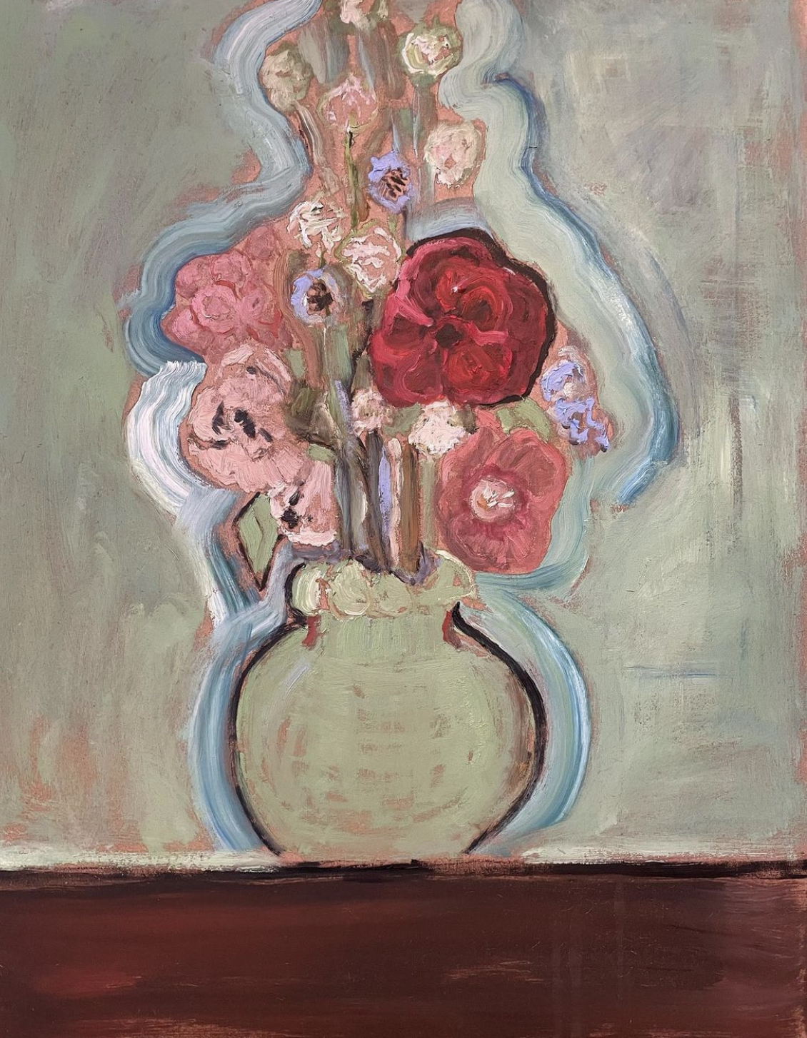 Vincent's Flowers, Oil by Annie Decamp