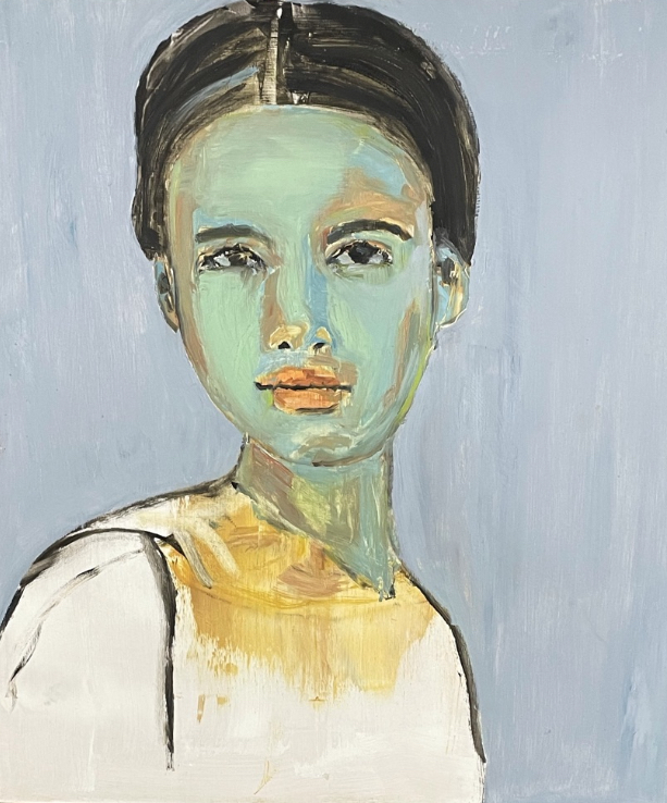 Juliet, Oil on Wood panel by Annie Decamp