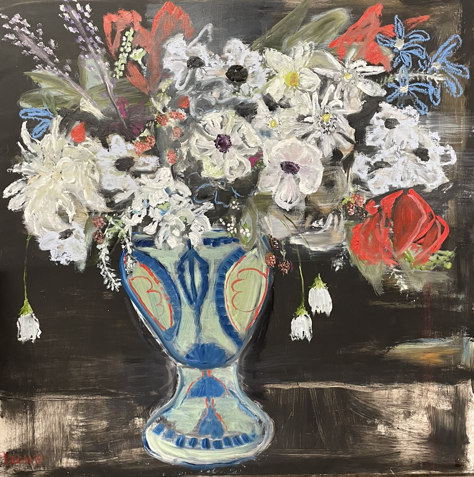 Flowers Take the Pain Away, Oil by Annie Decamp