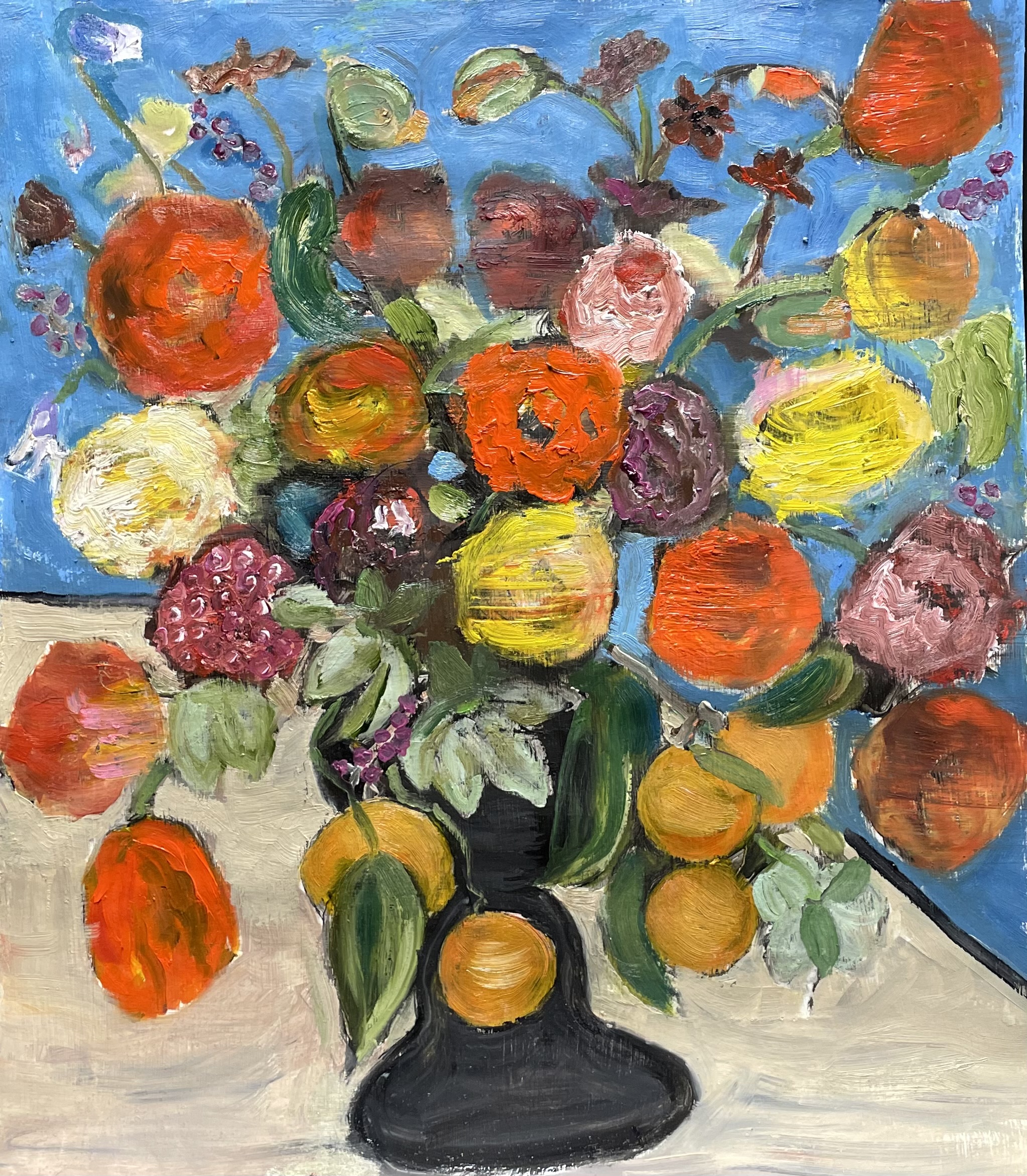 Moroccan Bouquet, mixed media by Annie Decamp