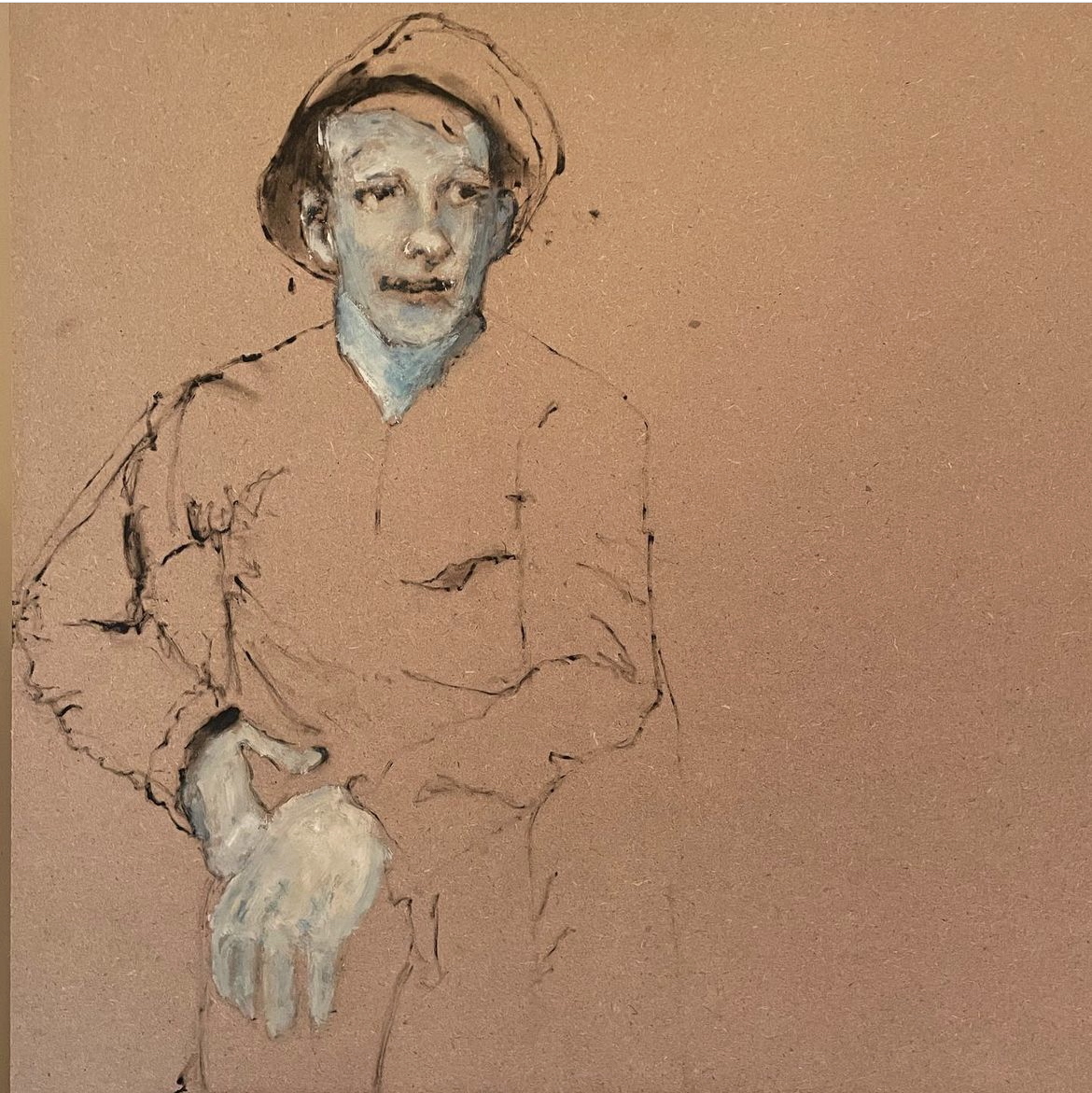 Homesteader, Oil on melamine panel by Annie Decamp