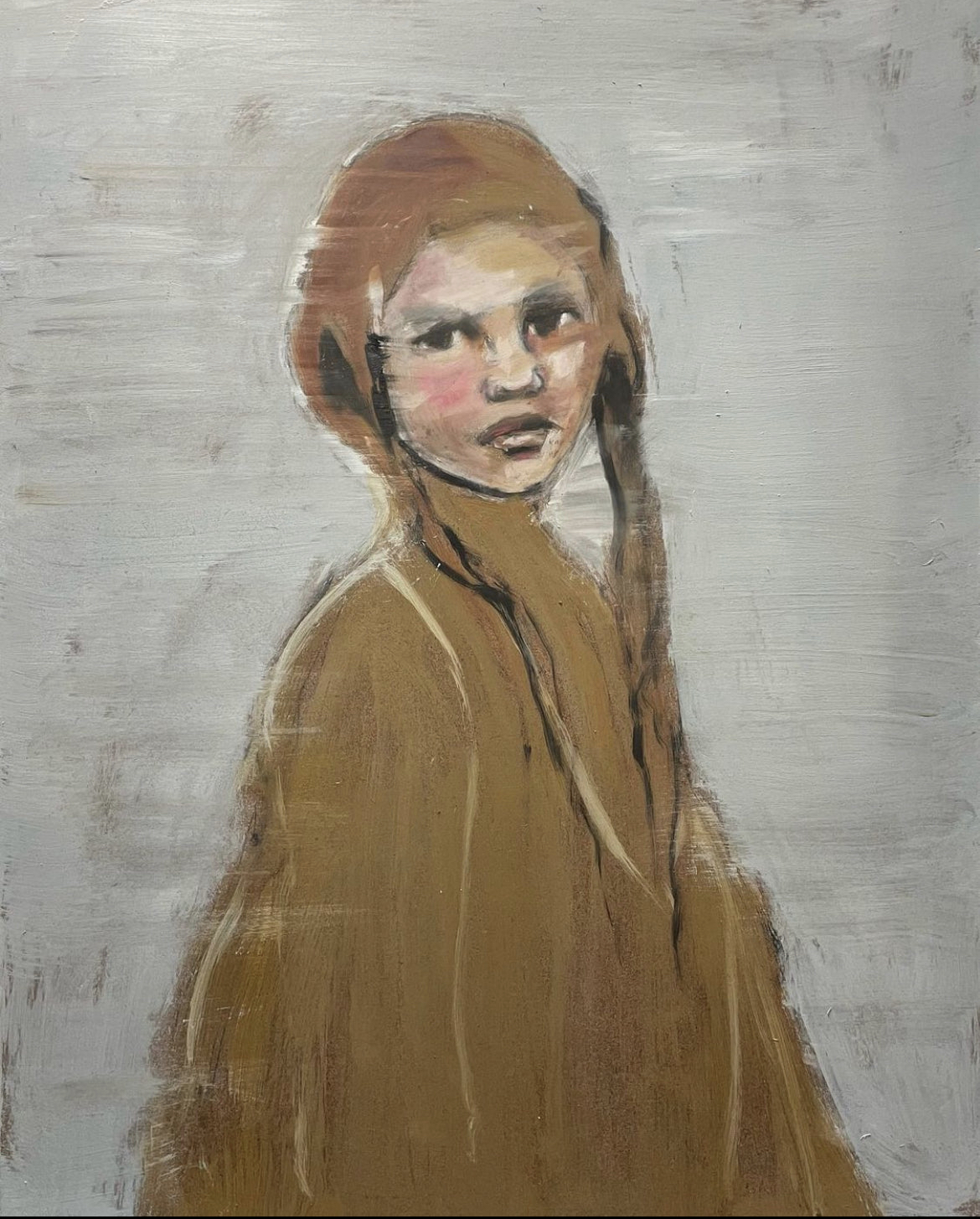 Delilah, Oil on wood panel by Annie Decamp