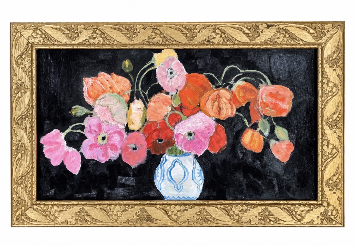 Piquant Poppies, oil by Annie Decamp