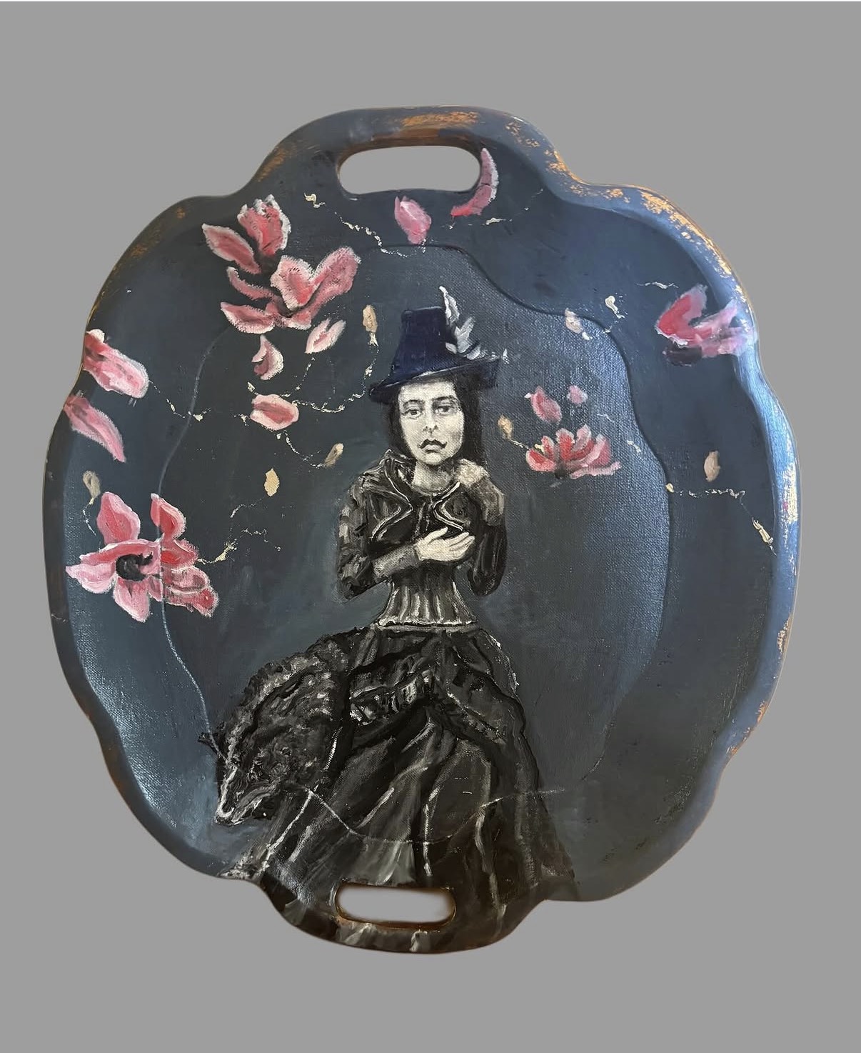 In the Wild (painted tray), Oil by Annie Decamp