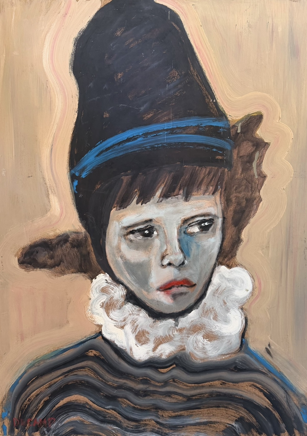 Dutch Girl ll, Oil on wood panel by Annie Decamp