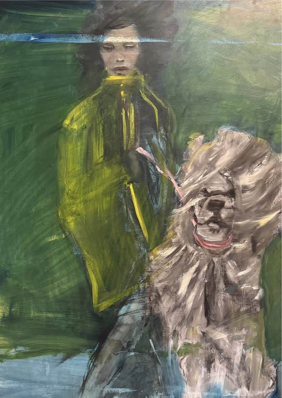 Windy Day in Manhattan, Oil on panel by Annie Decamp